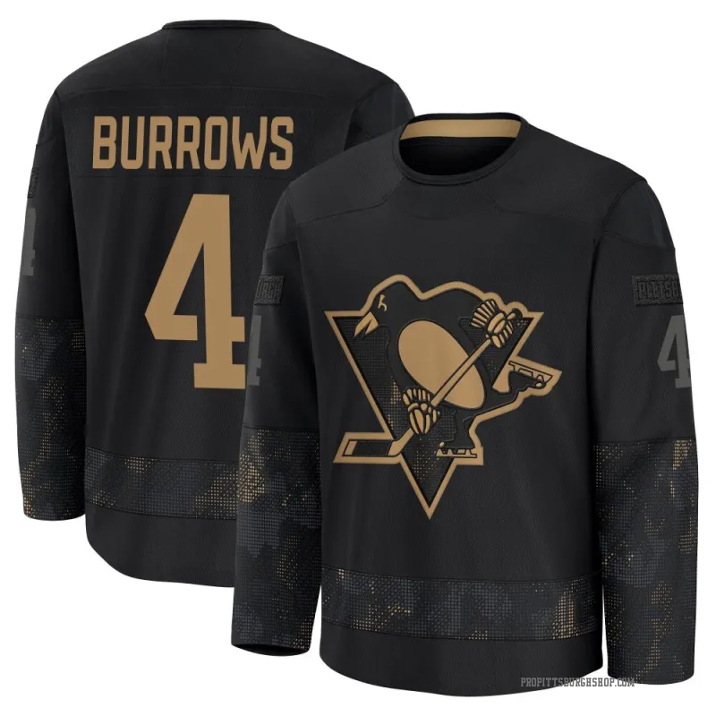 Men's Dave Burrows Pittsburgh Penguins 2024 Military Appreciation Practice Jersey - Black Premium