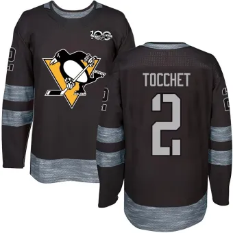 Men's Rick Tocchet Pittsburgh Penguins 1917-2017 100th Anniversary Jersey - Black Authentic