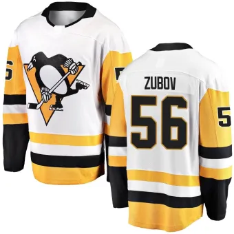 Men's Sergei Zubov Pittsburgh Penguins Away Jersey - White Breakaway