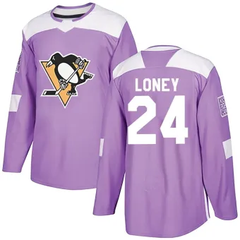Men's Troy Loney Pittsburgh Penguins Fights Cancer Practice Jersey - Purple Authentic