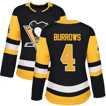 Women's Dave Burrows Pittsburgh Penguins Home Jersey - Black Authentic