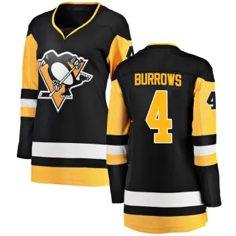Women's Dave Burrows Pittsburgh Penguins Home Jersey - Black Breakaway