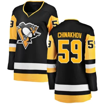 Women's Egor Chinakhov Pittsburgh Penguins Home Jersey - Black Breakaway
