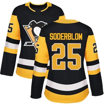 Women's Elmer Soderblom Pittsburgh Penguins Home Jersey - Black Authentic