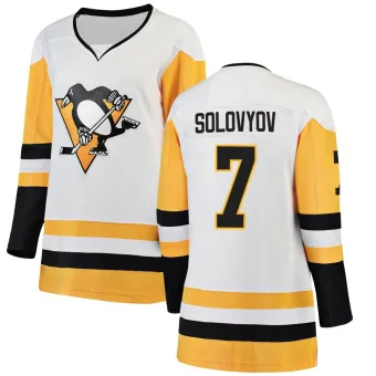 Women's Ilya Solovyov Pittsburgh Penguins Away Jersey - White Breakaway