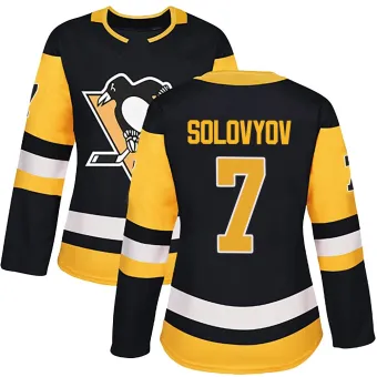 Women's Ilya Solovyov Pittsburgh Penguins Home Jersey - Black Authentic