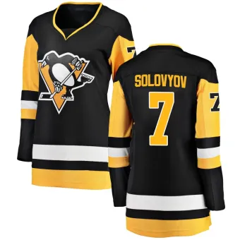 Women's Ilya Solovyov Pittsburgh Penguins Home Jersey - Black Breakaway