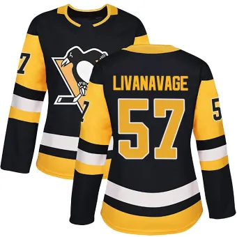Women's Jake Livanavage Pittsburgh Penguins Home Jersey - Black Authentic
