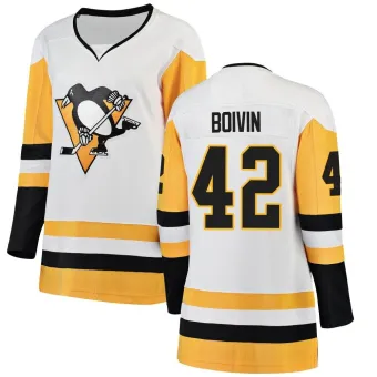 Women's Leo Boivin Pittsburgh Penguins Away Jersey - White Breakaway