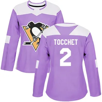 Women's Rick Tocchet Pittsburgh Penguins Fights Cancer Practice Jersey - Purple Authentic