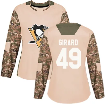 Women's Samuel Girard Pittsburgh Penguins Veterans Day Practice Jersey - Camo Authentic