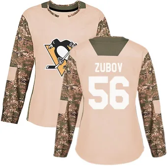 Women's Sergei Zubov Pittsburgh Penguins Veterans Day Practice Jersey - Camo Authentic