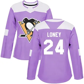Women's Troy Loney Pittsburgh Penguins Fights Cancer Practice Jersey - Purple Authentic