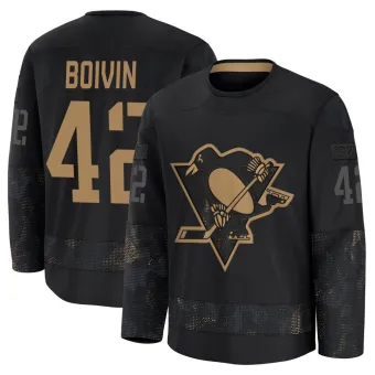 Youth Leo Boivin Pittsburgh Penguins 2024 Military Appreciation Practice Jersey - Black Premium