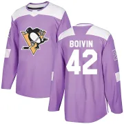 Youth Leo Boivin Pittsburgh Penguins Fights Cancer Practice Jersey - Purple Authentic