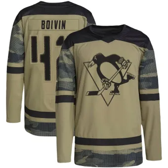 Youth Leo Boivin Pittsburgh Penguins Military Appreciation Practice Jersey - Camo Authentic