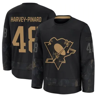 Youth Rafael Harvey-Pinard Pittsburgh Penguins 2024 Military Appreciation Practice Jersey - Black Premium