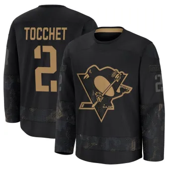 Youth Rick Tocchet Pittsburgh Penguins 2024 Military Appreciation Practice Jersey - Black Premium