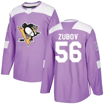 Youth Sergei Zubov Pittsburgh Penguins Fights Cancer Practice Jersey - Purple Authentic