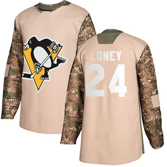 Youth Troy Loney Pittsburgh Penguins Veterans Day Practice Jersey - Camo Authentic